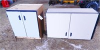 (2) press wood cabinets