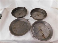 4 vintage Ekcolay metal pie pans 8.5" across