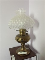 Electric Brass Oil Light with Glass Shade