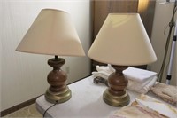 (2) Wood Dresser Lamps