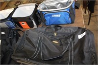 3 Various Small Coolers, Duffle Bag & Back Pack