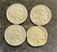 4 BUFFALO NICKELS 1935/36 2-(NO DATE)