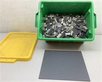 * Tote of Dark grey and Light Grey lego's w/ 1 mat