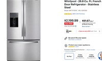 Whirlpool - 26.8 Cu. Ft. French Door Refrigerator