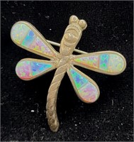 Sterling .925 & Opal Dragonfly Brooch