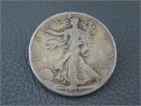 Walking Liberty 1938-D Silver Half Dollar