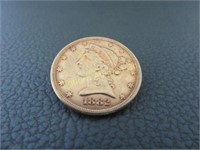 Liberty 1882 US $5.00 Gold Piece, "Half Eagle"
