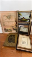 Group lot of frames, painted all on board,