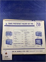 Vintage Sams Photofact Folder No 759 TVs