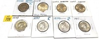 x8- Dollar coins, mixed dates -x8 dollars -Sold