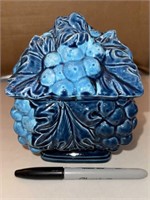 Vintage MCM Ceramic POTTERY Blue flower Bouquet