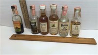 6 vintage mini liqueur bottles * Sabroso Coffee