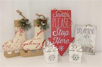 Small Christmas Signs, Ice Skate Decorations and