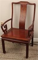 CHINESE WOOD YOKE BACK CHAIR WITH ARM RESTS