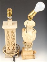 PAIR OF ALABASTER TABLE LAMP BASES