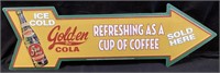 SUN-DROP GOLDEN GIRL COLA TIN SIGN, 27’’ L