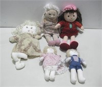 Assorted Vtg Plujsh Dolls Tallest 9" See Info