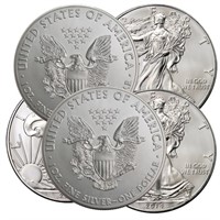 Lot of (5) US Silver Eagles Random Dates