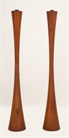 Joseph-Andre Motte Walnut Floor Lamps, Pair