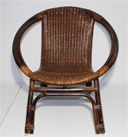 vintage  petite wicker saucer chair