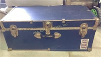 Blue Trunk Case Wooden Trunk with clasp closure
