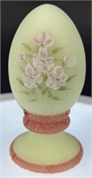 Fenton Hp Custard Pedestal Egg By Richard Uv