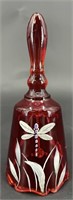 Fenton Ruby Dragonfly Hp Bell By C Curry Uv