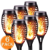 WF736  Toodour Solar Torch Lamps, 6 Pack LED, Gard