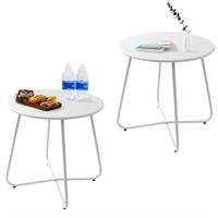 CODIN Set of 2 Outdoor Side Table Outdoor, Metal S