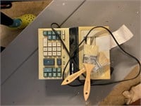 Receipt calculator and paintbrush lot