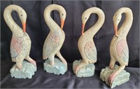 Wood carved swans 17"