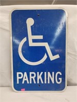 3 metal handicapped parking road signs