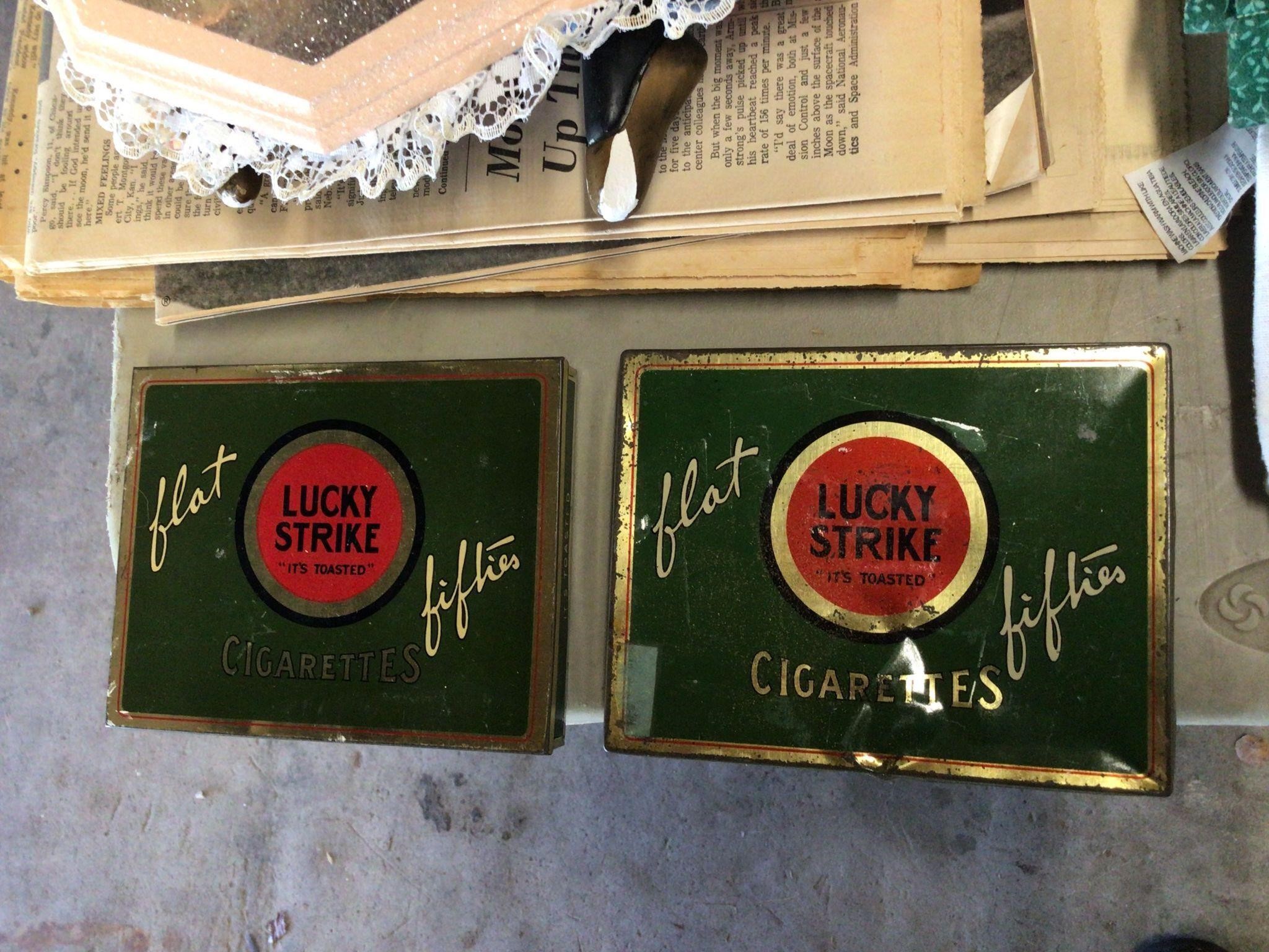 2 LUCKY STRIKE CIGARETTE TINS ONE IS IN NICE SHAPE