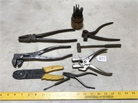 Wire Strippers, Hammer, Adj. Wrench, Punches, etc.