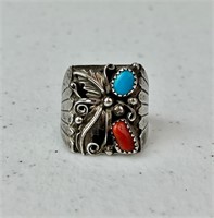 Sterling Silver Intricate Stone Ring