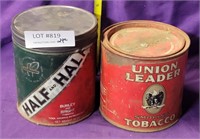 VTG. HALF & HALF, UNION LEADER TOBACCO CANS