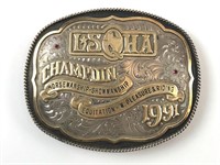 Large R.A Guthrie Sterling Silver, 10K Belt Buckle