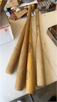 Lot of 4 wooden baseball bats. Local pick up