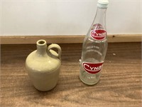 Cynar Bottle and small jug crock