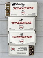 185rds 380 auto ammunition: Winchester, 95gr FMJ
