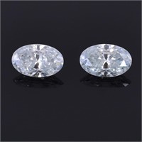 ++++5.25ct Pair of Oval Cut White Moissanites