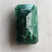 CERT 12.70 Ct Faceted Colour Enhanced Emerald, Rec