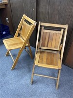 2 FOLDING WOODEN CHAIRS