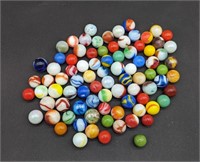 Large Lot Of Colourful Marbles Swirls Etc.