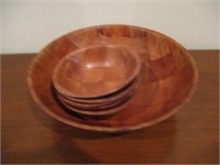 Wooden salad bowl set