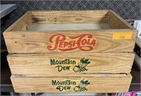 3- 19’’ x 13’ ’x 4’’ wooden Pepsi and Mountain Dew