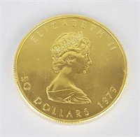 1979 One Ounce Fine Gold Canada 50 Dollar Coin.