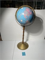 Vintage World Globe On Stand George F Cram