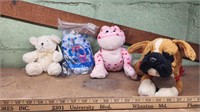 Avon plush puppy, frog, and bear plush lot