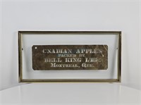 Bell King Canadian Apples Brass Fruit Box Label